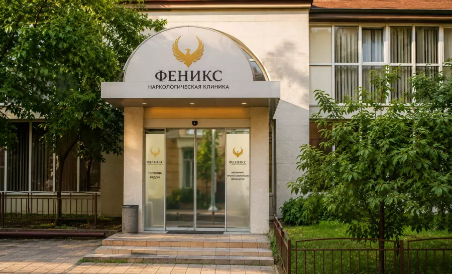 Вход в наркологическую клинику «Феникс» в Александрове